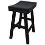 3_Colborn 25" Antique Black Wood Saddle Counter Stool more views