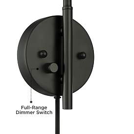 Image4 of Colborne Black Angled Plug-In Swing Arm Modern Wall Lamp more views