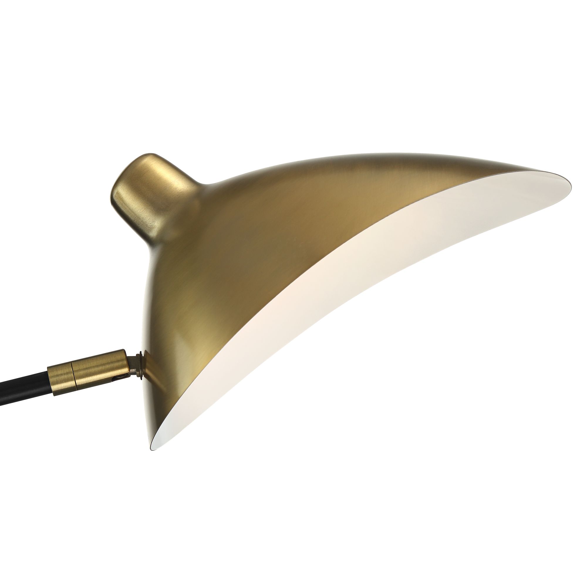 Image 3 Colborne Brass and Black Adjustable Twin Swing Arm Plug-In Wall Lamp more views