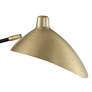 Colborne Brass and Dark Bronze Hardwire Swing Arm Wall Lamp