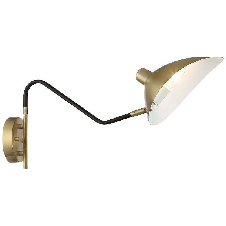 Image 7 Colborne Brass and Dark Bronze Hardwire Swing Arm Wall Lamp more views