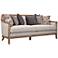 Colburn 87" Wide Curved Taupe Linen Sofa