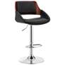 Colby Adjustable Barstool in Chrome Finish with Black Faux Leather