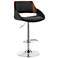 Colby Adjustable Barstool in Chrome Finish with Black Faux Leather