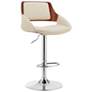 Colby Adjustable Barstool in Chrome Finish with Cream Faux Leather
