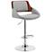 Colby Adjustable Barstool in Chrome Finish with Gray Faux Leather