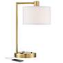 Watch A Video About the Colby Antique Gold Desk Lamp with Outlet and USB Port