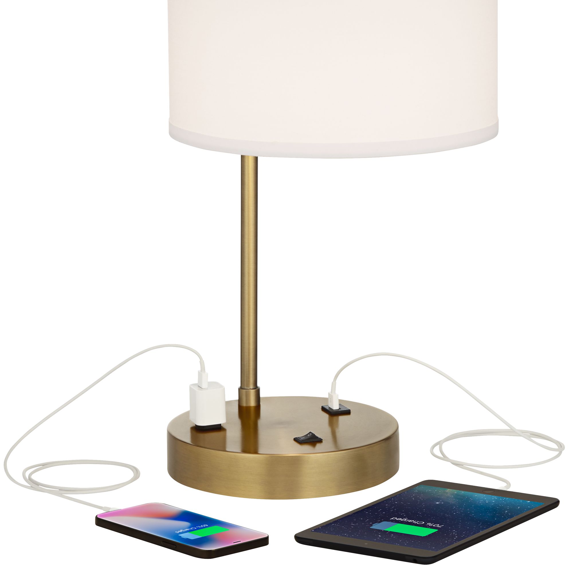 gold desk lamp with charger