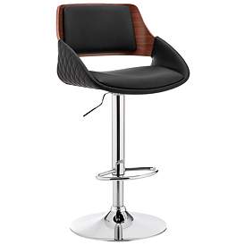 Image1 of Colby Black Faux Leather Swivel Adjustable Stool
