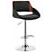 Colby Black Faux Leather Swivel Adjustable Stool