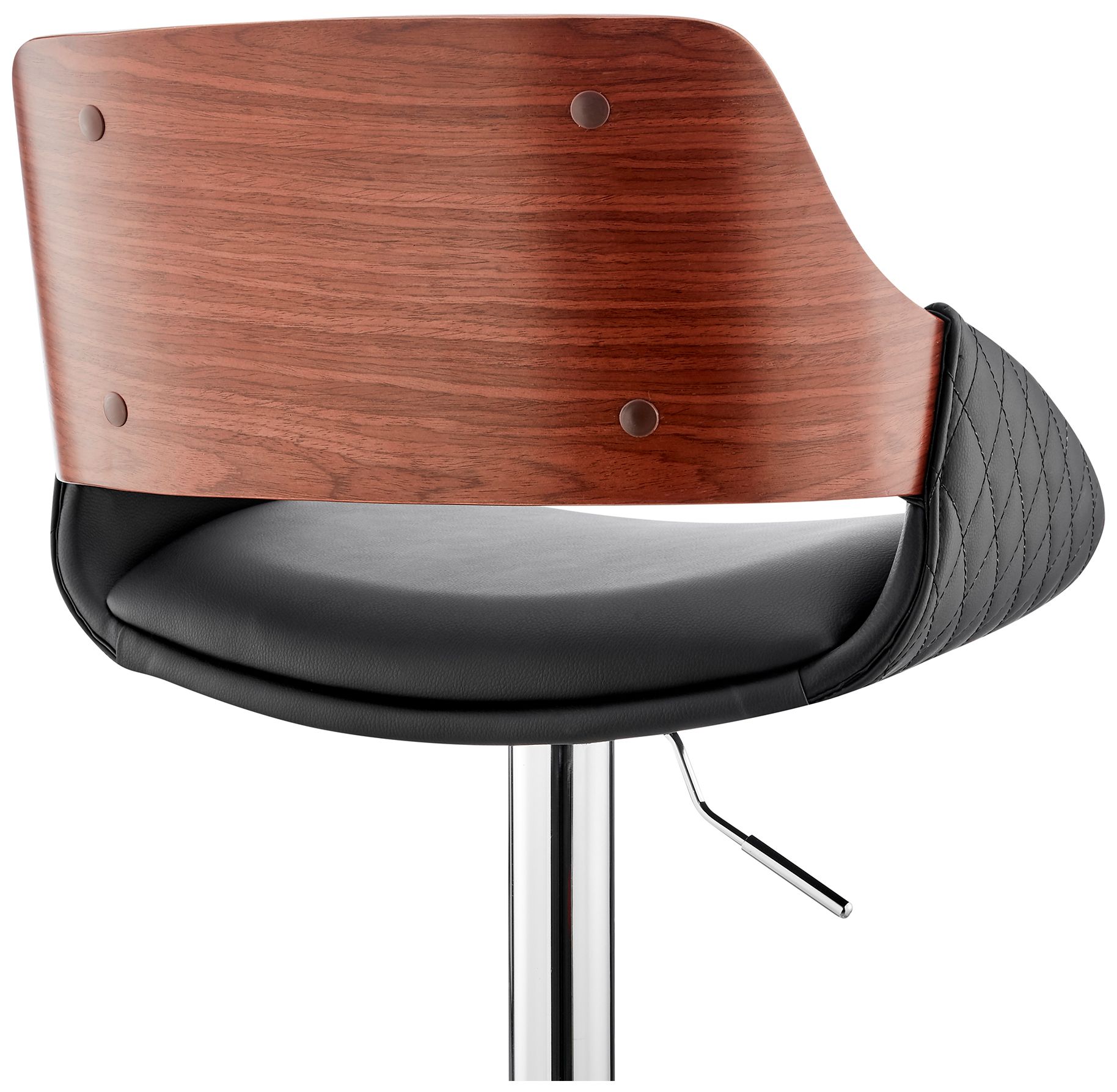 Colby Black Faux Leather Swivel Adjustable Stool