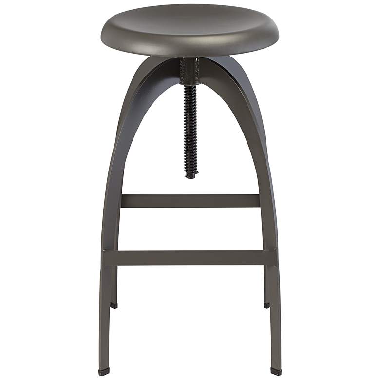 Image 4 Colby Matte Gray Steel Adjustable Swivel Bar Stool more views