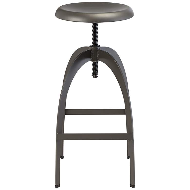 Image 5 Colby Matte Gray Steel Adjustable Swivel Bar Stool more views