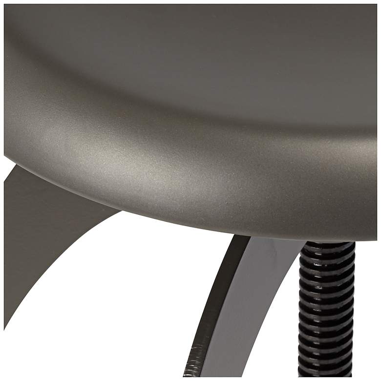 Image 6 Colby Matte Gray Steel Adjustable Swivel Bar Stool more views