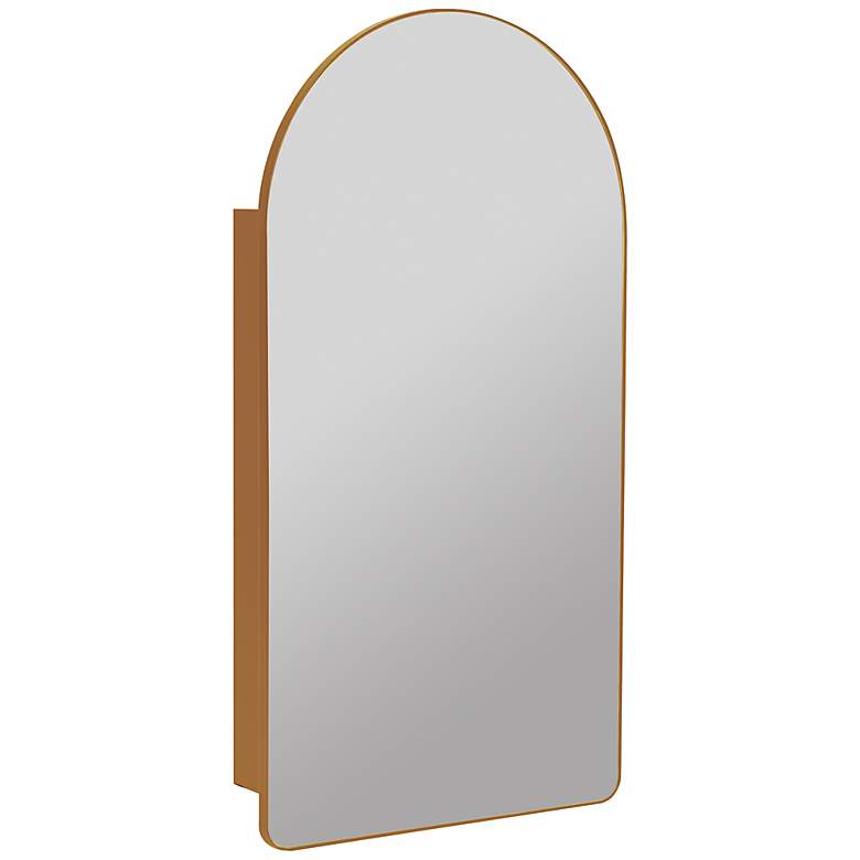 Image 7 Colca Gold 16 1/4" x 30 3/4" Medicine Cabinet Arched Mirror more views