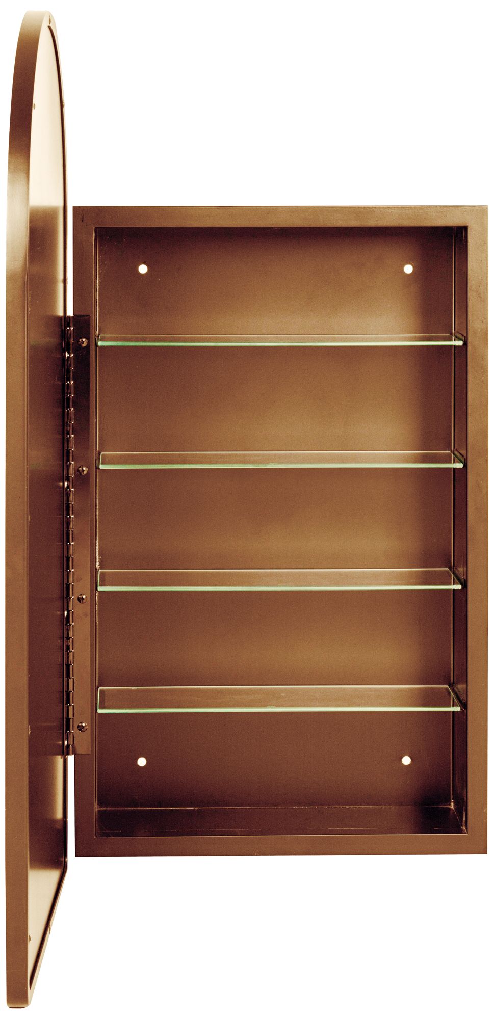 Colca Gold 16 1/4" x 30 3/4" Medicine Cabinet Arched Mirror in scene