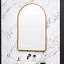 3_Colca Gold Leaf 24" x 38" Arched Top Wall Mirror more views