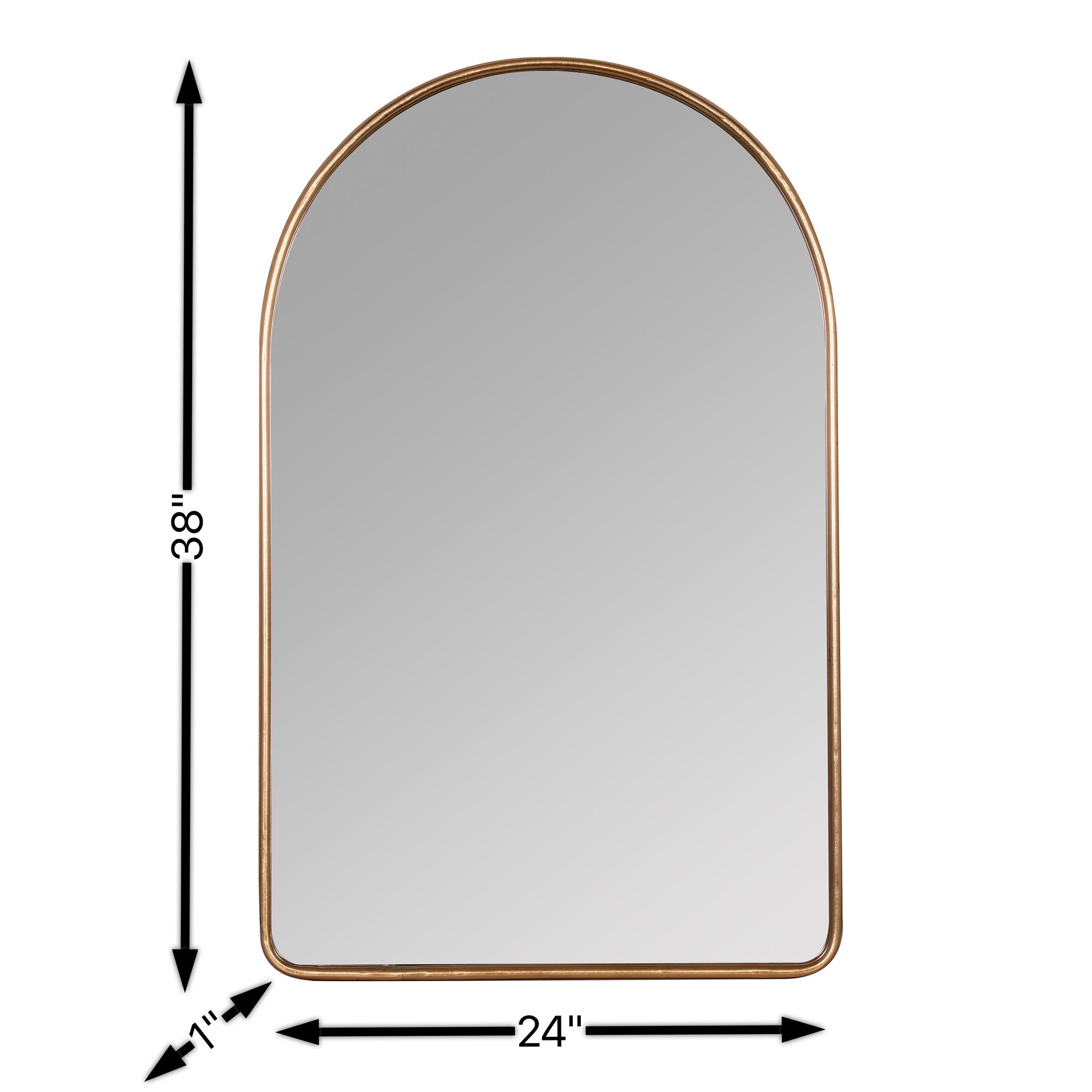 Image 5 Colca Gold Leaf 24" x 38" Arched Top Wall Mirror more views