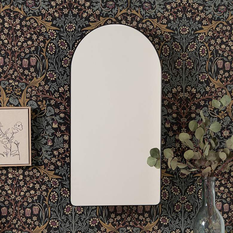 Image 1 Colca Matte Black 30" x 16" Metal Arch Recessed-Capable Medicine