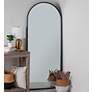 Colca Matte Black Metal 28" x 68" Arch Top Floor Mirror