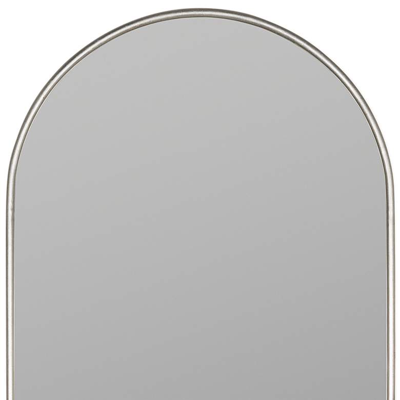 Colca Shiny Silver 28&quot; x 68&quot; Arched Floor Mirror more views