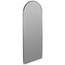 Colca Shiny Silver 28" x 68" Arched Floor Mirror