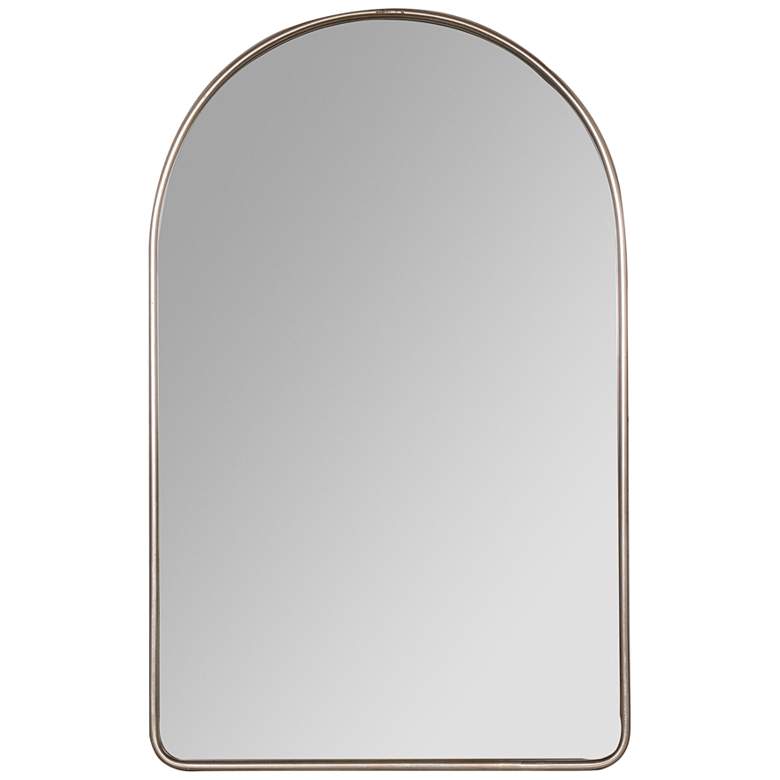 Image 2 Colca Shiny Silver Metal 24 inch x 38 inch Arch Top Wall Mirror