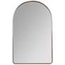 Colca Shiny Silver Metal 24" x 38" Arch Top Wall Mirror