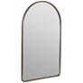 Colca Shiny Silver Metal 24" x 38" Arch Top Wall Mirror