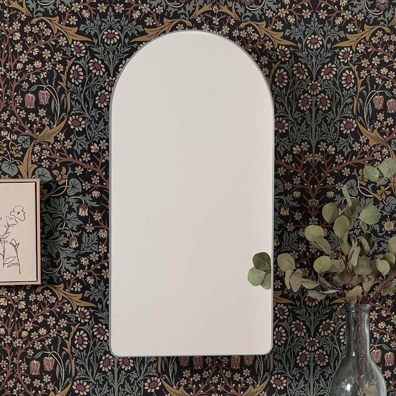 Image 1 Colca Silver 30" x 16" Metal Arch Recessed-Capable Medicine Cabin