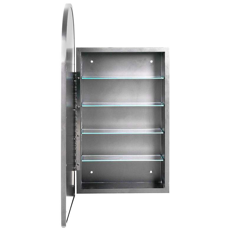 Image 5 Colca Silver 30" x 16" Metal Arch Recessed-Capable Medicine Cabin more views