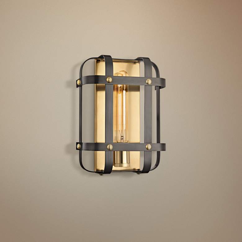 Image 1 Colchester 11 1/2" High Aged Old Bronze Wall Sconce
