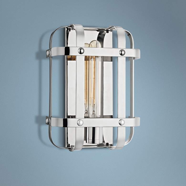 Image 1 Colchester 11 1/2" High Polished Nickel Wall Sconce
