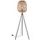 Cold Spring Oil-Rubbed Bronze and Rattan Tripod Floor Lamp