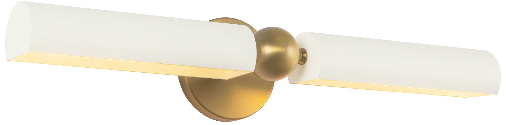 Image 3 Cole 23-in Brushed Gold and White Wall/Picture Light more views