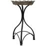 Cole 25in Galvanized Top Tray With Black Metal Stand Base Accent Table