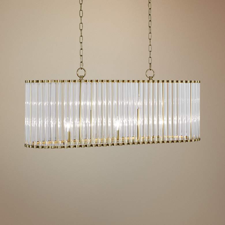 Image 1 Cole 42" Wide Modern Brass Kitchen Island Light Pendant