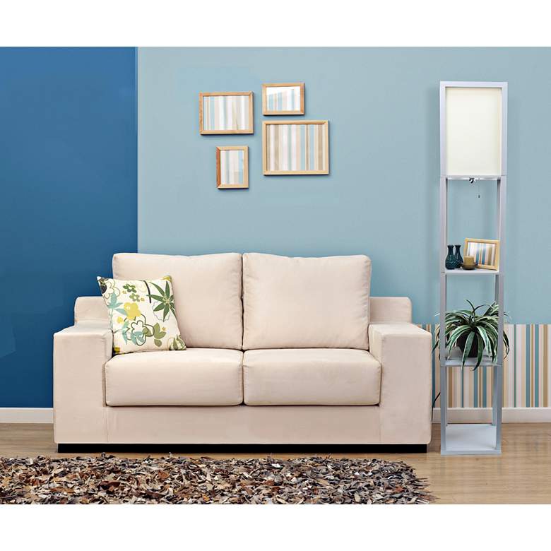 Image 4 Cole 62 3/4" Gray Etagere Organizer Shelves Floor Lamp more views