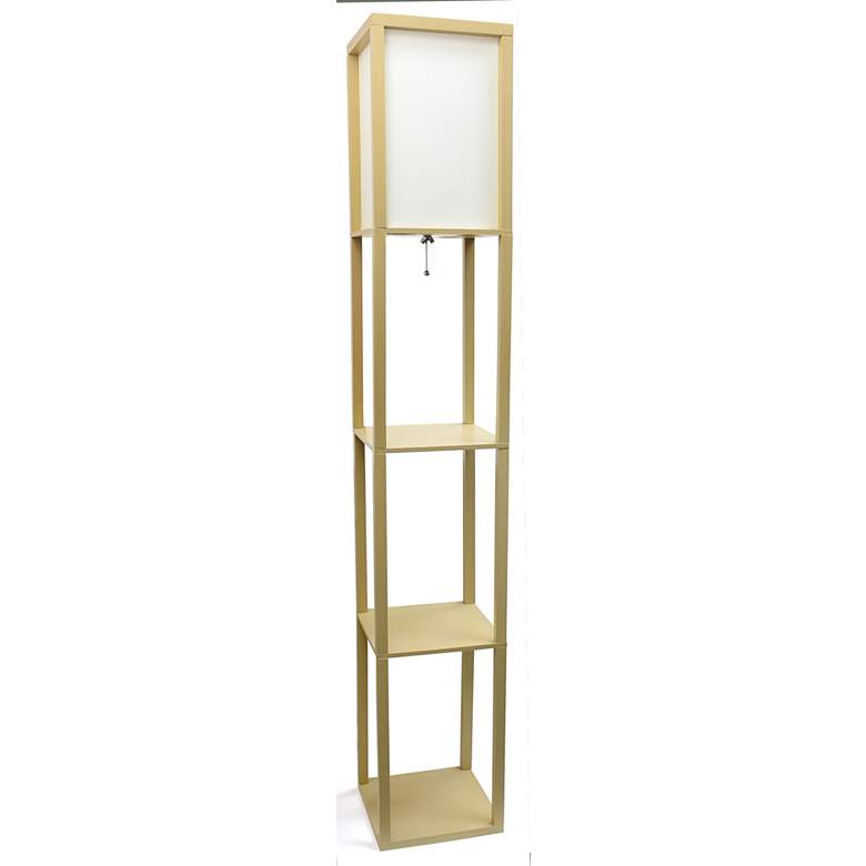 Image 3 Cole 62 3/4" Tan Floor Lamp with 3 Etagere Organizer Storage Shelves more views