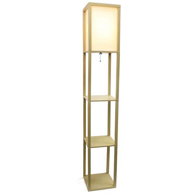 Image 4 Cole 62 3/4" Tan Floor Lamp with 3 Etagere Organizer Storage Shelves more views