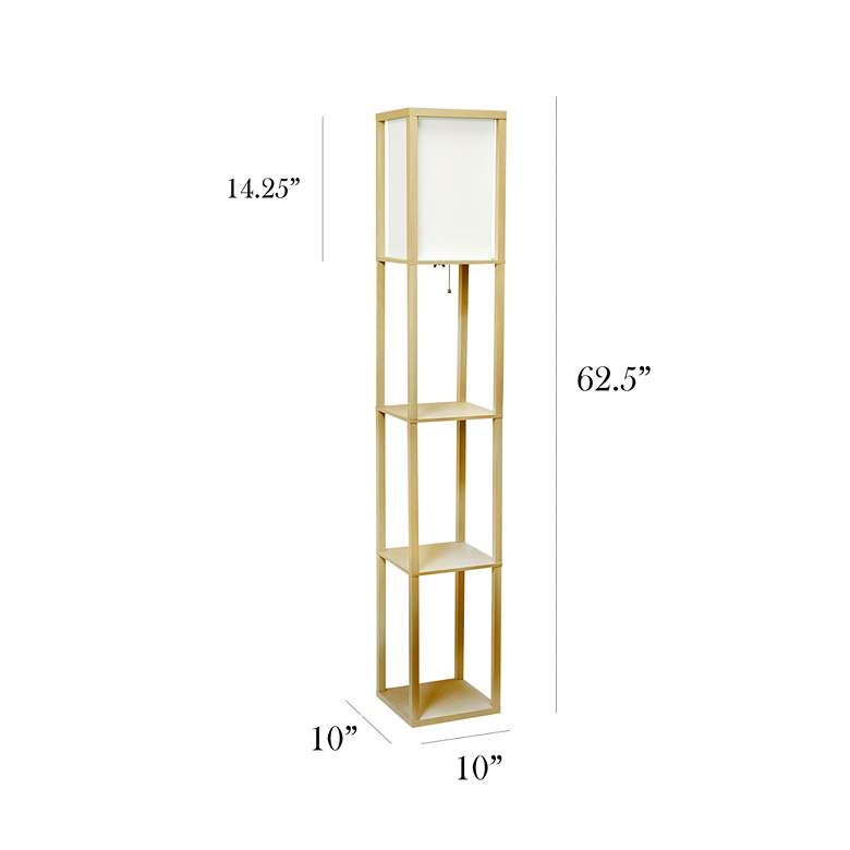 Image 6 Cole 62 3/4" Tan Floor Lamp with 3 Etagere Organizer Storage Shelves more views
