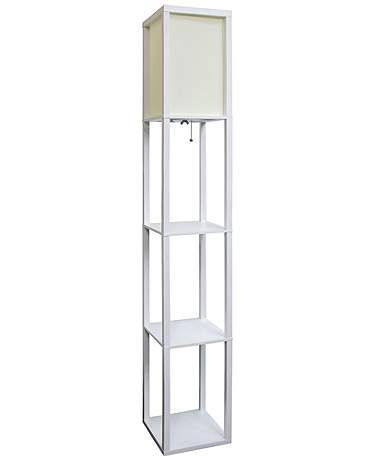 Cole 62 3/4" White Etagere Organizer Shelves Floor Lamp