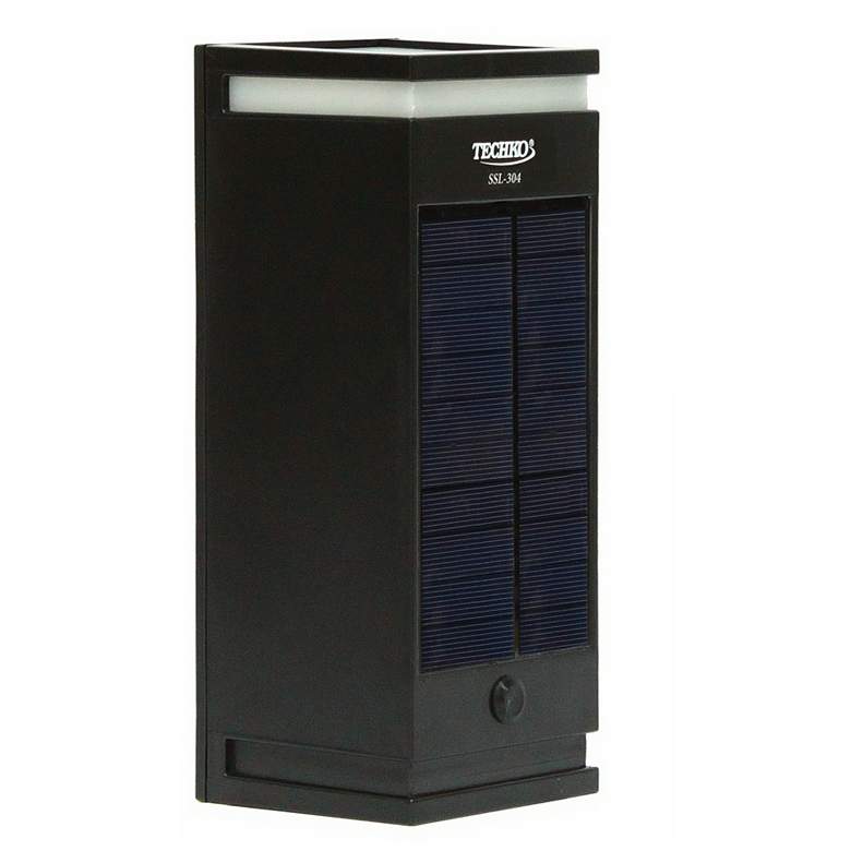 Image 3 Cole 9 1/4" High Black LED Dual Direction Solar Wall Light more views