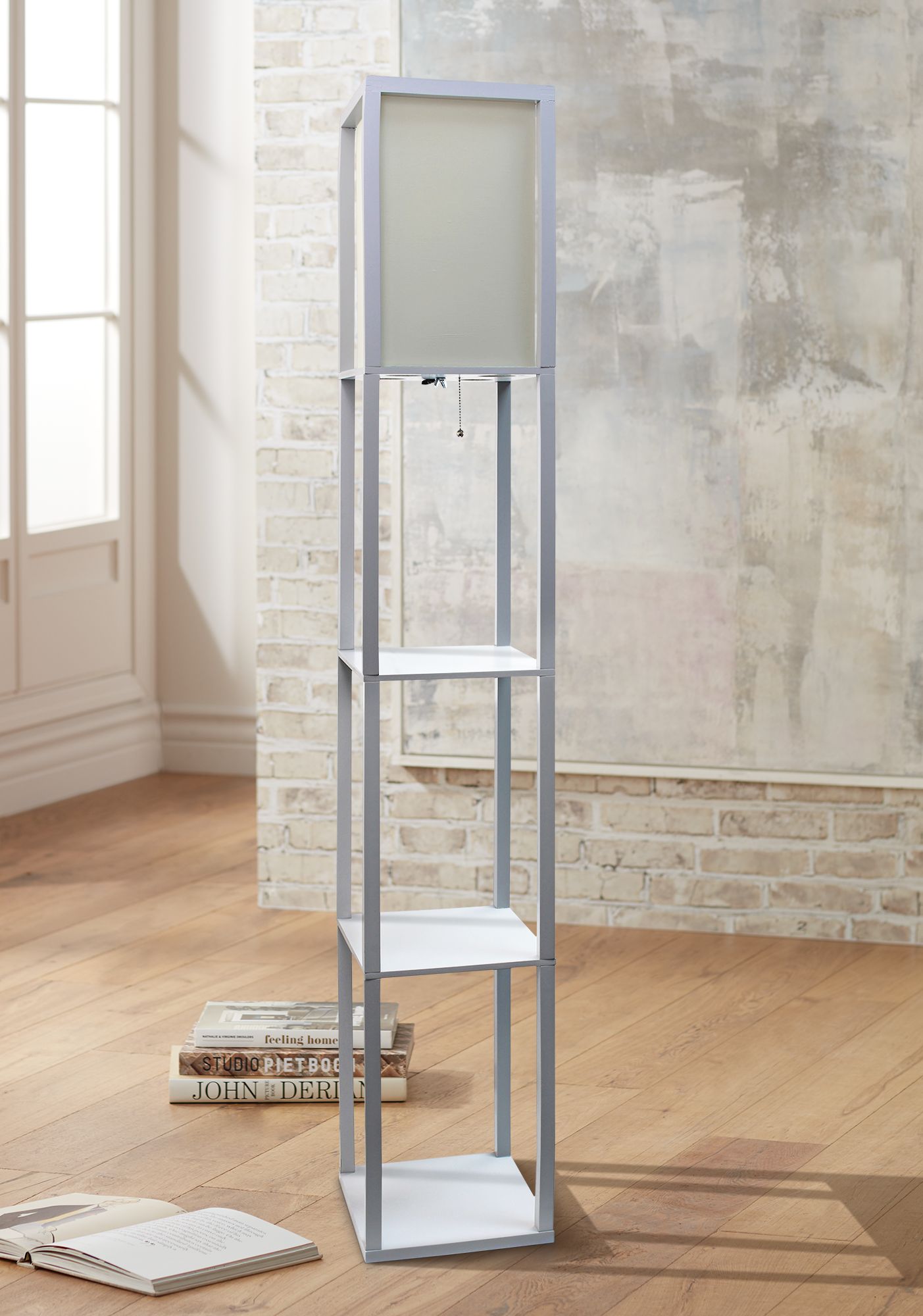 three shelf floor lamp