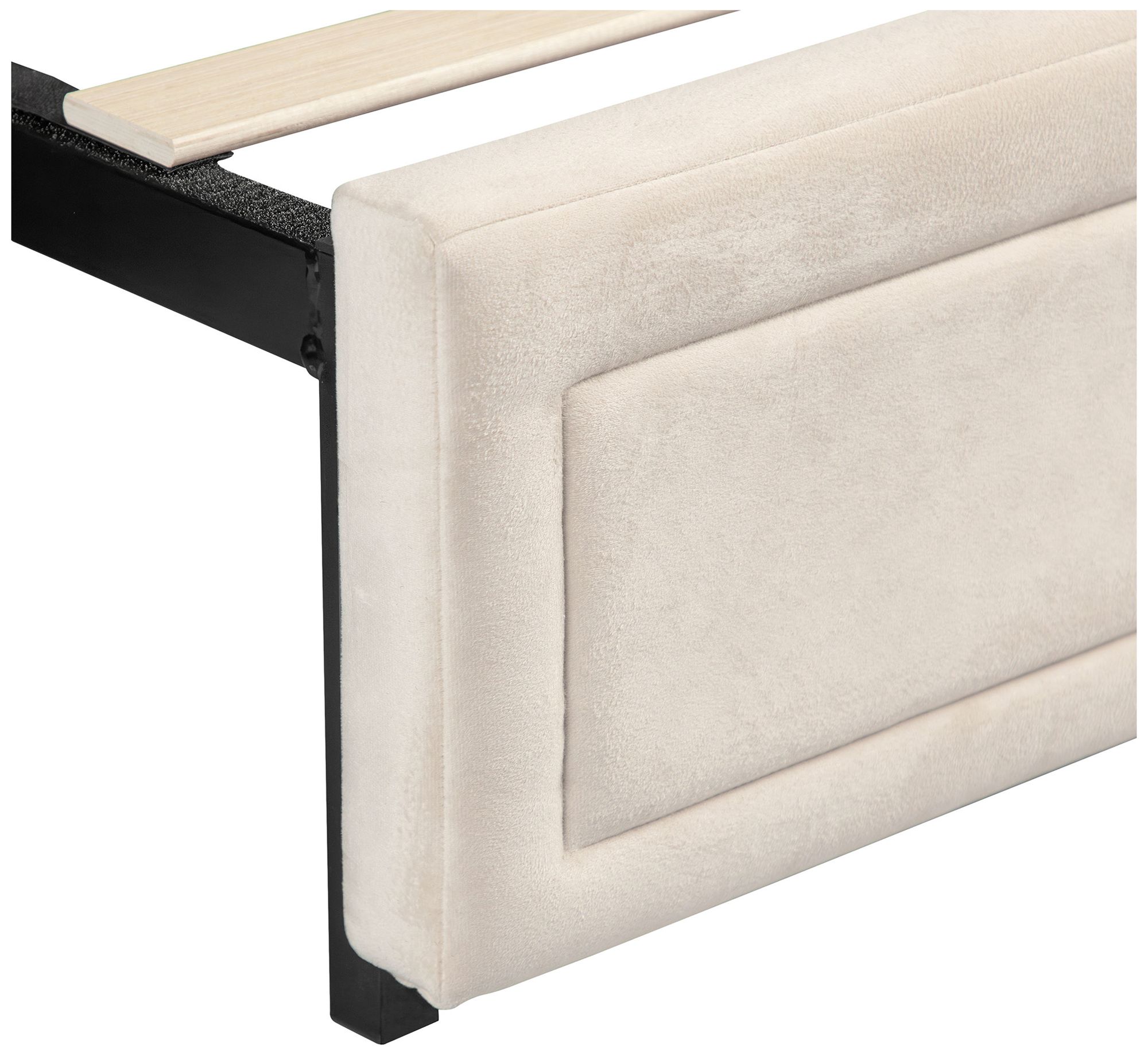 Cole Ivory Upholstered Queen Platform Bed With 4 Side Drawers