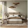 3_Cole Light Brown Upholstered Queen Platform Bed With 4 Side Drawers more views