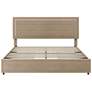 4_Cole Light Brown Upholstered Queen Platform Bed With 4 Side Drawers more views