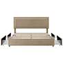 5_Cole Light Brown Upholstered Queen Platform Bed With 4 Side Drawers more views