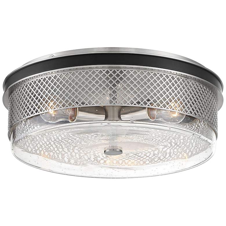 Image 1 Cole&#39;s Crossing 15 inchW Brushed Nickel 3-Light Ceiling Light