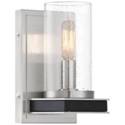 Cole's Crossing 8 1/4" Nickel Seeded Glass Candelabra Wall Sconce